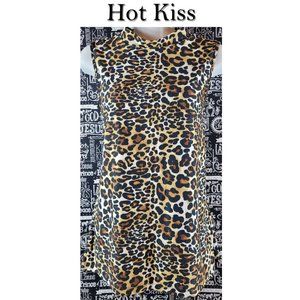 Hot Kiss Leopard Print Sleevless Shirt Size 1X